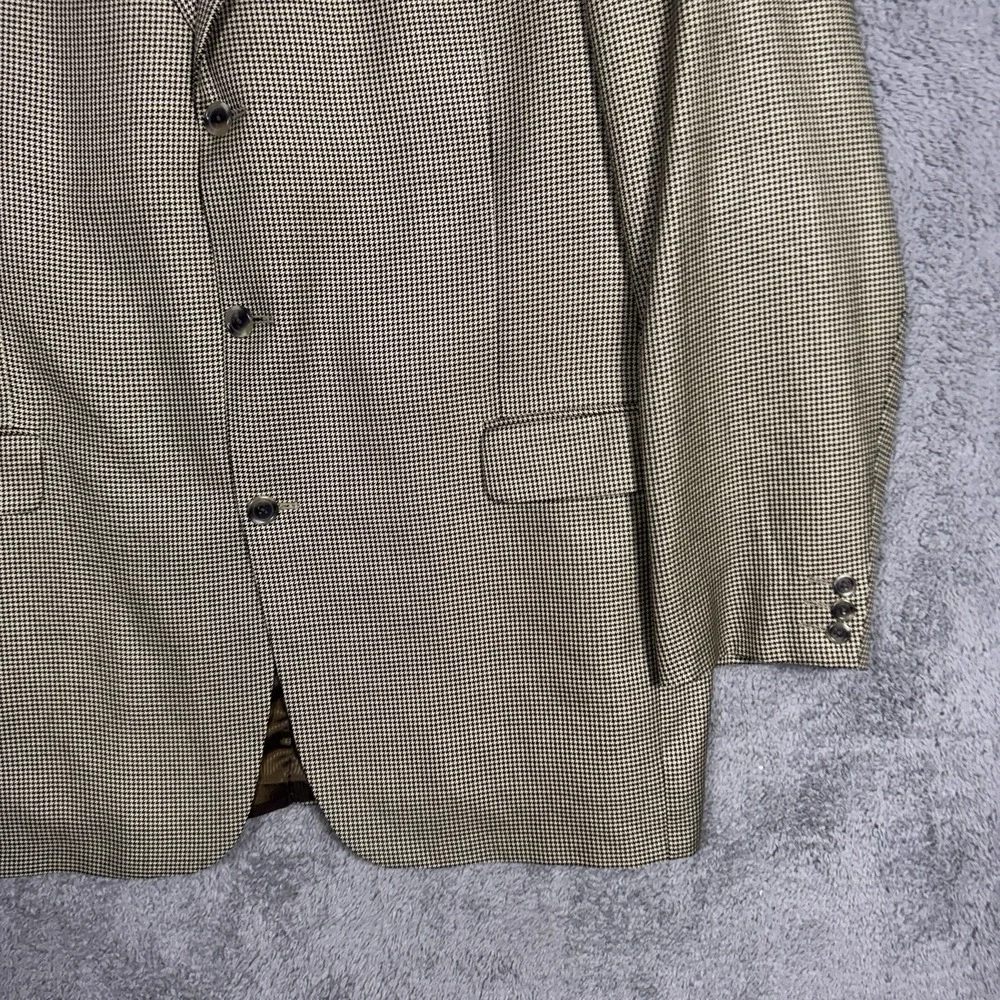 Jack Victor Blazer Men 46XL Wool Silk Cashmere Lanzawood Houndstooth Blazer
